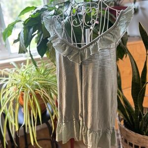 American Eagle distressed ruffle tank